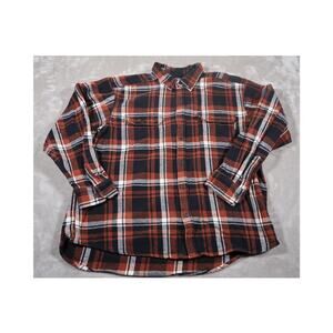 Wolverine Shirt Mens 2XL Red Black White Plaid Flannel Long Sleeve Button Up